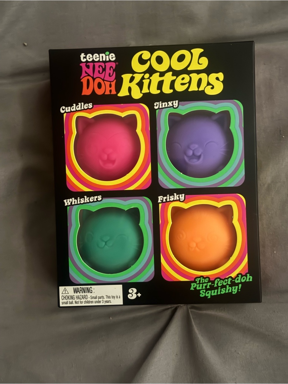 Cool Kittens Squishy Toy Pack - Pink, Purple, Green, Orange